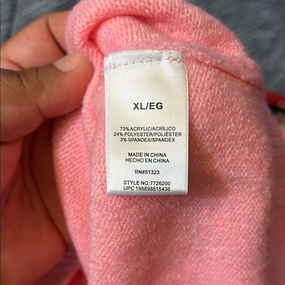 NWT Vince Camuto Heart Sweater Pink Red Graphic Pullover Women's XL - Picture 11 of 12